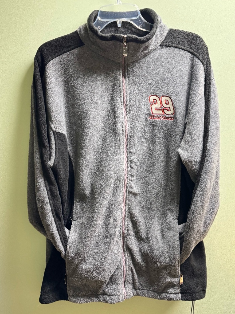 Vintage NASCAR Kevin Harvick gray & black fleece jacket